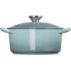 imageLe Creuset Signature Enameled Cast Iron Figural Heart Cocotte 2 Quart Sea Salt with Stainless Steel KnobSea Salt
