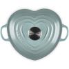 imageLe Creuset Signature Enameled Cast Iron Figural Heart Cocotte 2 Quart Sea Salt with Stainless Steel KnobSea Salt