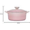 imageLe Creuset Signature Enameled Cast Iron Figural Heart Cocotte 2 Quart Sea Salt with Stainless Steel KnobShell Pink