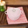 imageLe Creuset Signature Enameled Cast Iron Figural Heart Cocotte 2 Quart Sea Salt with Stainless Steel KnobShell Pink