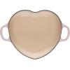 imageLe Creuset Signature Enameled Cast Iron Figural Heart Cocotte 2 Quart Sea Salt with Stainless Steel KnobShell Pink