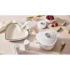 imageLe Creuset Signature Enameled Cast Iron Figural Heart Cocotte 2 Quart Sea Salt with Stainless Steel KnobWhite