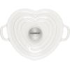 imageLe Creuset Signature Enameled Cast Iron Figural Heart Cocotte 2 Quart Sea Salt with Stainless Steel KnobWhite