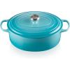 imageLe Creuset Signature Enameled Cast Iron Oval Dutch Oven 675qt PecheCaribbean