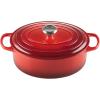 imageLe Creuset Signature Enameled Cast Iron Oval Dutch Oven 675qt PecheCerise