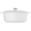 imageLe Creuset Signature Enameled Cast Iron Oval Dutch Oven 675qt PecheWhite