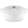 imageLe Creuset Signature Enameled Cast Iron Oval Dutch Oven 675qt PecheWhite