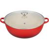 imageLe Creuset Enameled Cast Iron Chefs Oven with Glass Lid 75 qt CeriseCerise