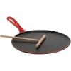 imageLe Creuset Enameled Cast Iron Crepe Pan with Rateau and Spatula 1075quot Cerise