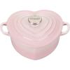 imageLe Creuset Signature Enameled Cast Iron Figural Heart Cocotte 2 Quart Sea Salt with Stainless Steel KnobShell Pink