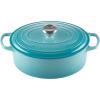 imageLe Creuset Signature Enameled Cast Iron Oval Dutch Oven 675qt PecheCaribbean