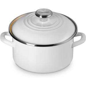 imageLe Creuset Enamel on Steel Traditional Petite Stockpot 38qt CeriseWhite