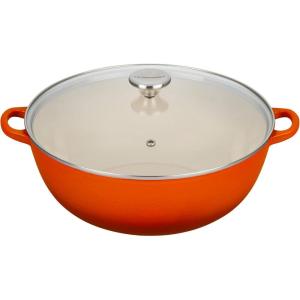 imageLe Creuset Enameled Cast Iron Chefs Oven with Glass Lid 75 qt CeriseFlame