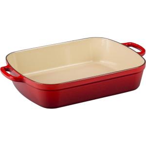 imageLe Creuset Enameled Cast Iron Signature Rectangular Roaster 7 qt 128quot x 187quot CeriseCerise