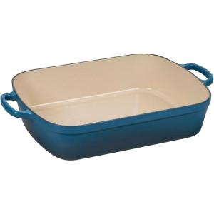 imageLe Creuset Enameled Cast Iron Signature Rectangular Roaster 7 qt 128quot x 187quot CeriseDeep Teal