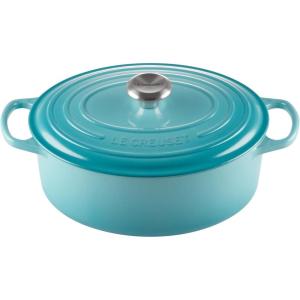 imageLe Creuset Signature Enameled Cast Iron Oval Dutch Oven 675qt PecheCaribbean