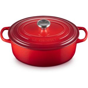 imageLe Creuset Signature Enameled Cast Iron Oval Dutch Oven 675qt PecheCerise