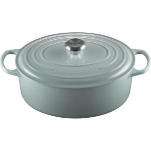 imageLe Creuset Signature Enameled Cast Iron Oval Dutch Oven 675qt PecheSea Salt