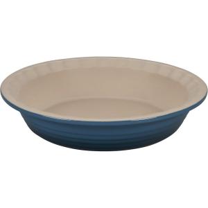imageLe Creuset Stoneware Heritage Pie Dish 9quot Chiffon PinkDeep Teal