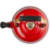 imageLe Creuset Enamel on Steel Whistling Tea Kettle 17 Qt Cerise with Light Gold Heart KnobCerise