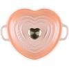 imageLe Creuset Enameled Cast Iron Traditional Shallow Heart Cocotte 125 Qt Peche Light Gold Heart KnobPeche