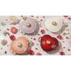 imageLe Creuset Enameled Cast Iron Traditional Shallow Heart Cocotte 125 Qt Peche Light Gold Heart KnobPeche