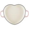imageLe Creuset Enameled Cast Iron Traditional Shallow Heart Cocotte 125 Qt Peche Light Gold Heart KnobPeche