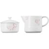 imageLe Creuset Mon Coeur Collection Stoneware Signature Cream And Sugar Set White with Hearts