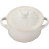 imageLe Creuset Stoneware Mini Round Cocotte with Flower Lid 8oz MeringueMeringue