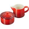 imageLe Creuset Stoneware Signature Sea Salt Cream ampamp Sugar Set Cream 300 ml Sugar 8ozCerise