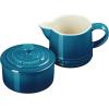 imageLe Creuset Stoneware Signature Sea Salt Cream ampamp Sugar Set Cream 300 ml Sugar 8ozDeep Teal