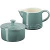 imageLe Creuset Stoneware Signature Sea Salt Cream ampamp Sugar Set Cream 300 ml Sugar 8ozSea Salt