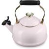 imageLe Creuset Enamel on Steel Whistling Tea Kettle 17 Qt Cerise with Light Gold Heart KnobShallot