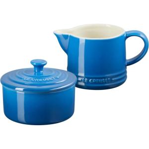 imageLe Creuset Stoneware Signature Sea Salt Cream ampamp Sugar Set Cream 300 ml Sugar 8ozMarseille