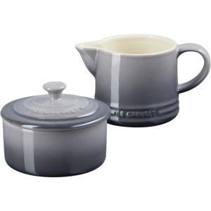imageLe Creuset Stoneware Signature Sea Salt Cream ampamp Sugar Set Cream 300 ml Sugar 8ozOyster