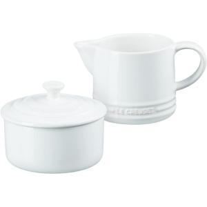 imageLe Creuset Stoneware Signature Sea Salt Cream ampamp Sugar Set Cream 300 ml Sugar 8ozWhite