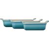 imageLe Creuset Stoneware Heritage Set 3 Rectangular Dishes ArtichautCaribbean