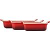 imageLe Creuset Stoneware Heritage Set 3 Rectangular Dishes ArtichautCerise