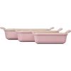 imageLe Creuset Stoneware Heritage Set 3 Rectangular Dishes ArtichautChiffon Pink