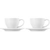 imageLe Creuset Stoneware Set of 2 Cappuccino Cups and Saucers  7 oz each WhiteWhite