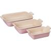 imageLe Creuset Stoneware Heritage Set 3 Rectangular Dishes ArtichautChiffon Pink