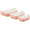 imageLe Creuset Stoneware Heritage Set 3 Rectangular Dishes ArtichautPeche