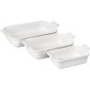 imageLe Creuset Stoneware Heritage Set 3 Rectangular Dishes ArtichautWhite