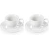 imageLe Creuset Stoneware Set of 2 Cappuccino Cups and Saucers  7 oz each WhiteWhite