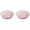 imageLe Creuset Stoneware Set of 2 Heritage Fluted Pie Dish 9quot Chiffon PinkChiffon Pink