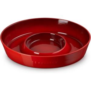 imageLe Creuset Stoneware Signature Oval Chip and Dip Platter 13quot CeriseCerise