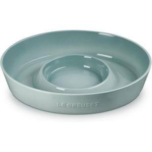 imageLe Creuset Stoneware Signature Oval Chip and Dip Platter 13quot CeriseSea Salt