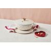 imageLe Creuset LAmour Enameled Cast Iron Soup Pot 275 Quarts White with Heart Applique ampamp Light Gold KnobSoup Pot