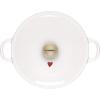 imageLe Creuset LAmour Enameled Cast Iron Soup Pot 275 Quarts White with Heart Applique ampamp Light Gold KnobSoup Pot