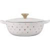 imageLe Creuset LAmour Enameled Cast Iron Soup Pot 275 Quarts White with Heart Applique ampamp Light Gold KnobSoup Pot